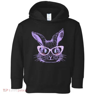 Cute Easter Bunny With Glasses Toddler Hoodie