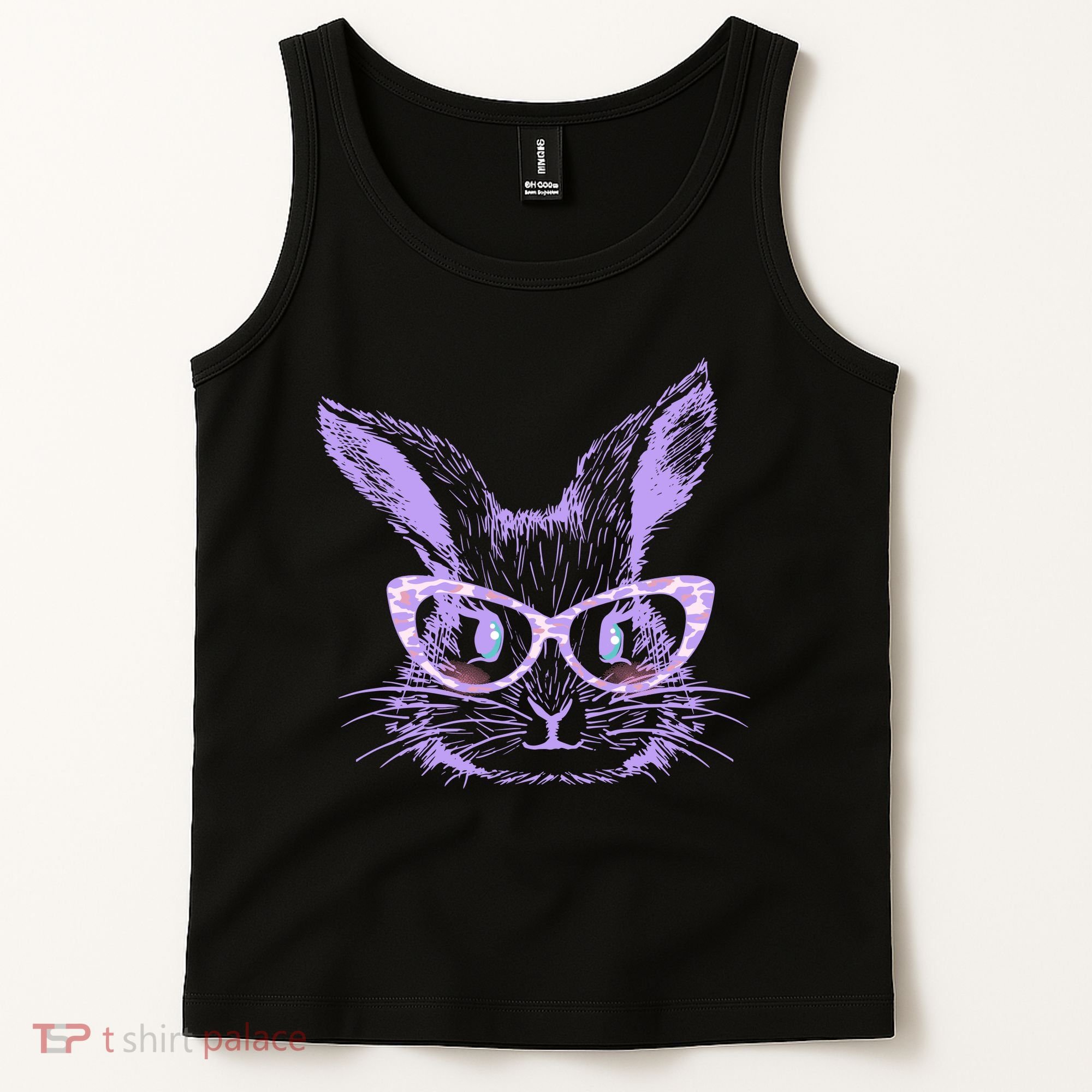 Cute Easter Bunny With Glasses Tank Top