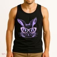Cute Easter Bunny With Glasses Tank Top thumb 3
