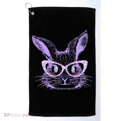 Cute Easter Bunny With Glasses Golf Towel
