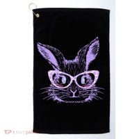 Cute Easter Bunny With Glasses Golf Towel thumb 0
