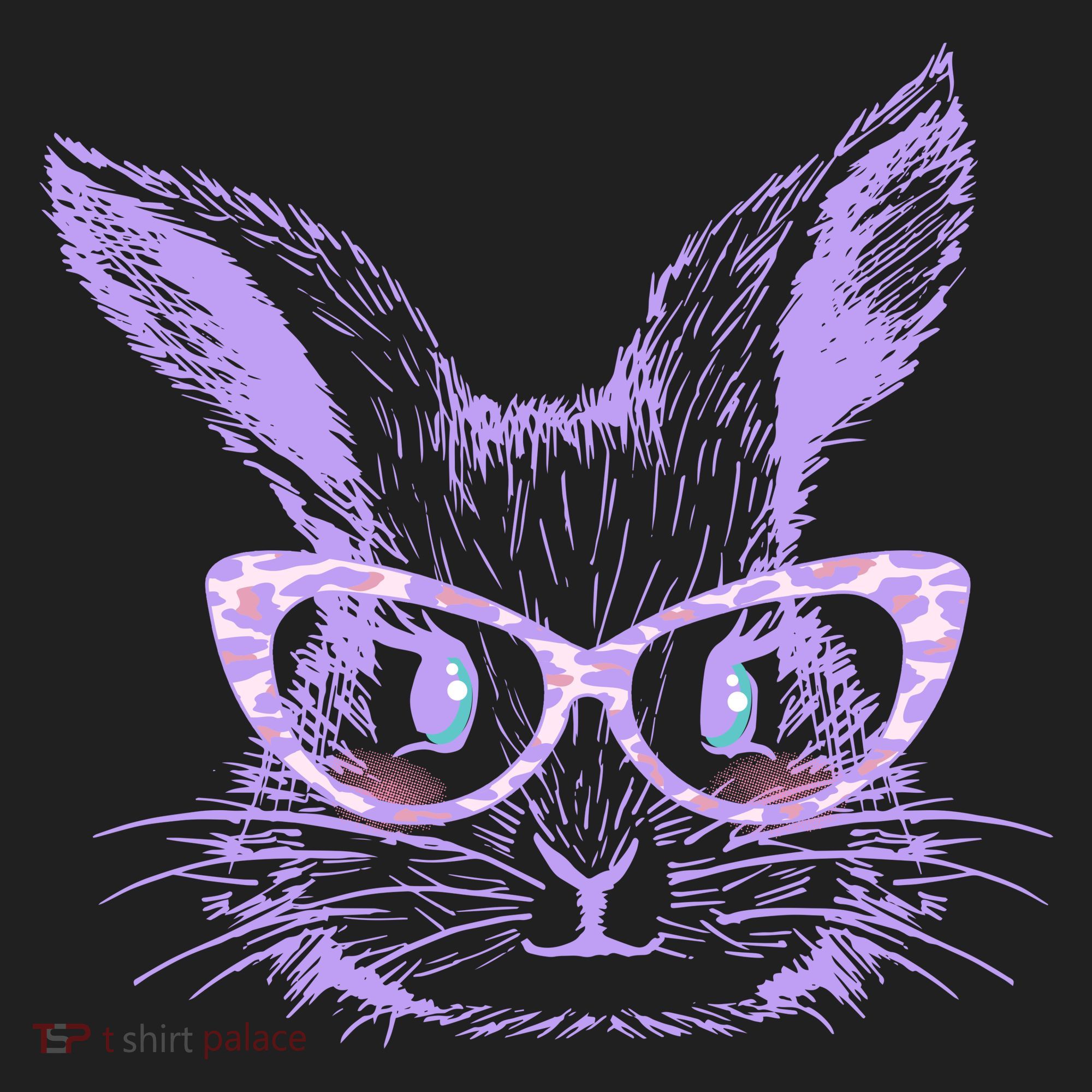 Cute Easter Bunny With Glasses Golf Towel