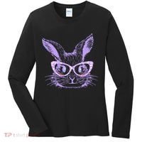 Cute Easter Bunny With Glasses Women's Long Sleeve Shirt thumb 0