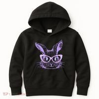 Cute Easter Bunny With Glasses Kids Hoodie thumb 0