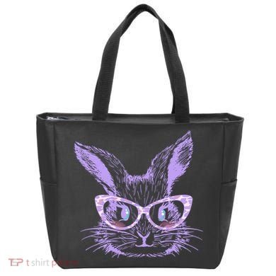 Cute Easter Bunny With Glasses Tote Bag