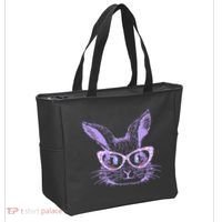 Cute Easter Bunny With Glasses Tote Bag thumb 2