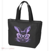 Cute Easter Bunny With Glasses Tote Bag thumb 3
