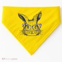 Cute Easter Bunny With Glasses USA-Made Doggie Bandana thumb 0