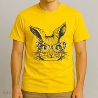 Cute Easter Bunny With Glasses T-Shirt thumb 3