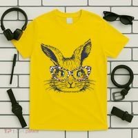 Cute Easter Bunny With Glasses T-Shirt thumb 5