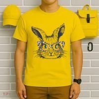 Cute Easter Bunny With Glasses T-Shirt thumb 6