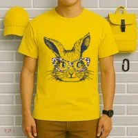 Cute Easter Bunny With Glasses T-Shirt thumb 6