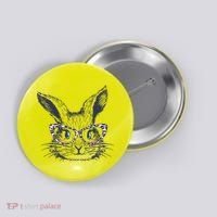 Cute Easter Bunny With Glasses Button thumb 0