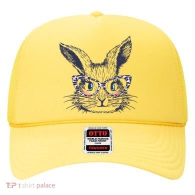 Cute Easter Bunny With Glasses Hat