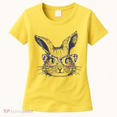 Cute Easter Bunny With Glasses Women's T-Shirt