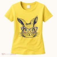 Cute Easter Bunny With Glasses Women's T-Shirt thumb 0