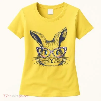 Cute Easter Bunny With Glasses Women's T-Shirt