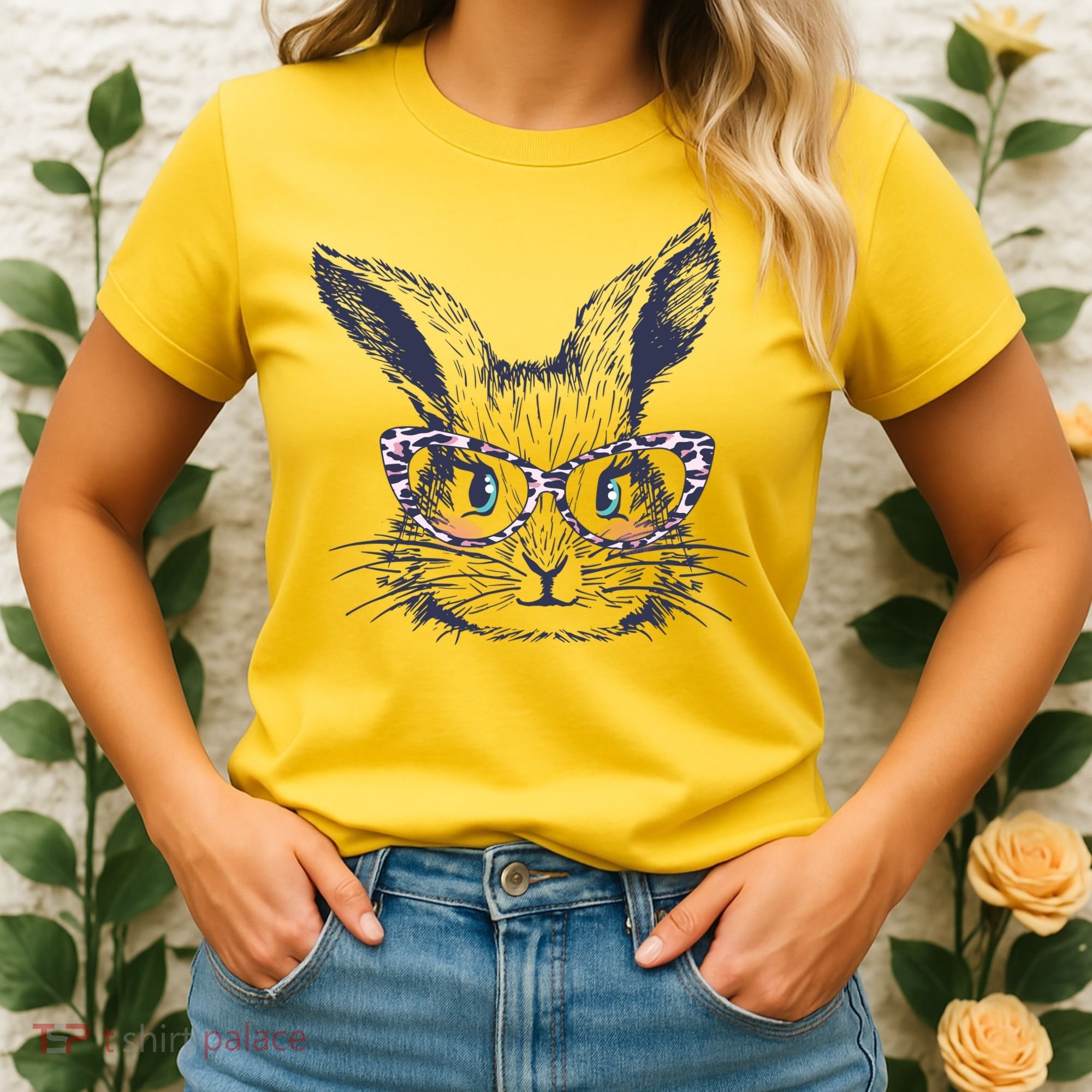 Cute Easter Bunny With Glasses Women's T-Shirt