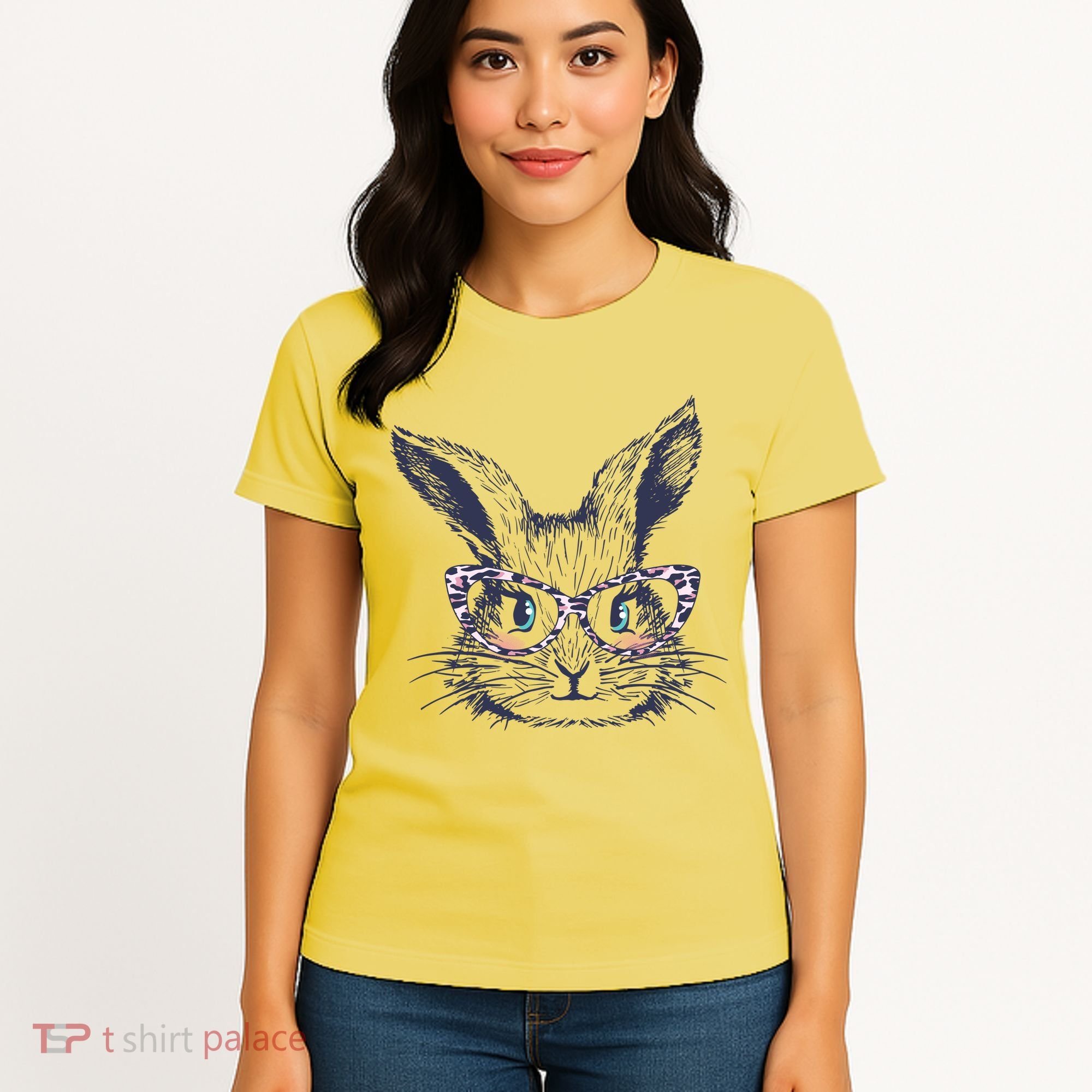 Cute Easter Bunny With Glasses Women's T-Shirt