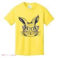 Cute Easter Bunny With Glasses Kids T-Shirt thumb 0