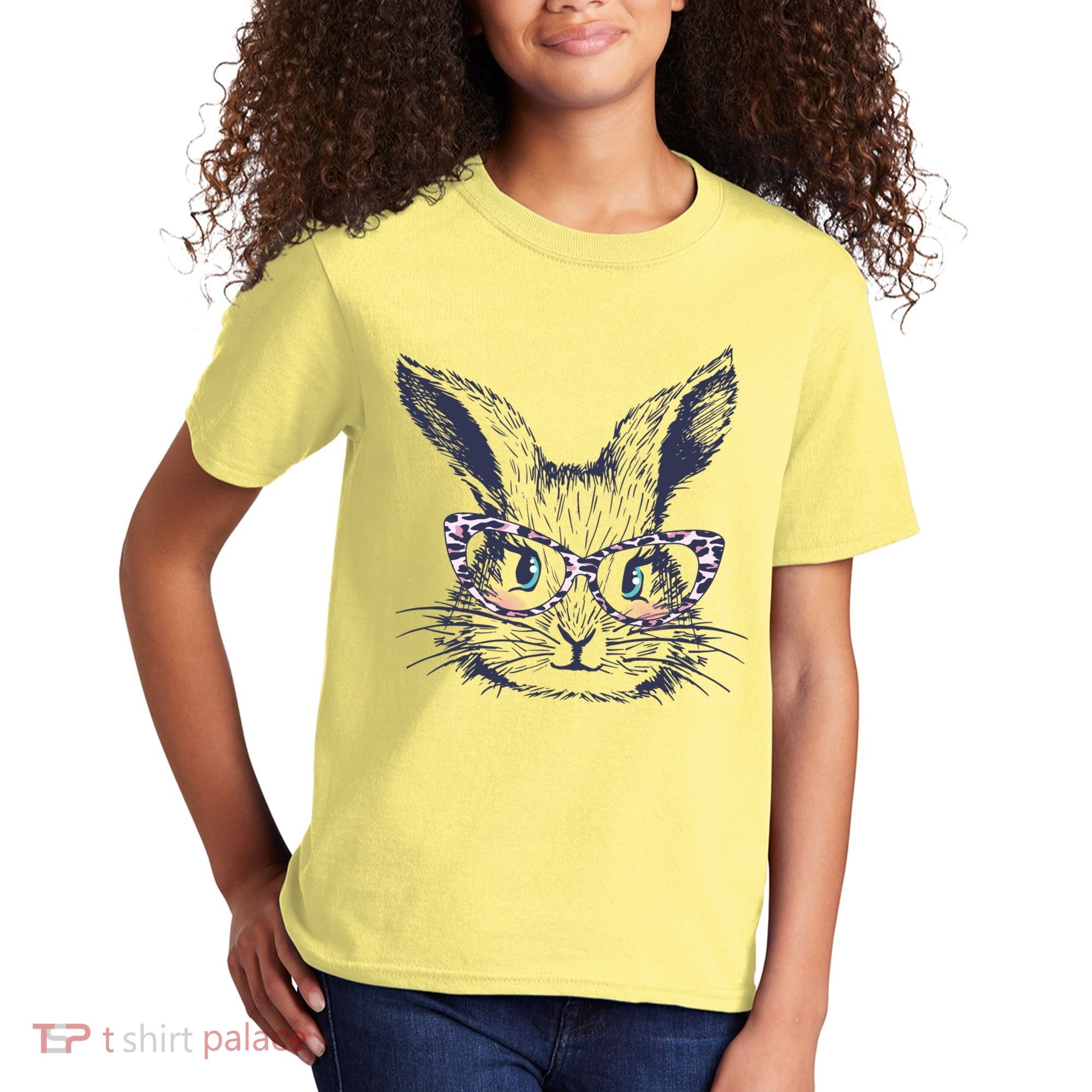 Cute Easter Bunny With Glasses Kids T-Shirt