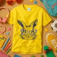 Cute Easter Bunny With Glasses Kids T-Shirt thumb 3