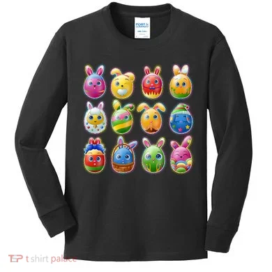 Cute Easter Eggs Kids Long Sleeve Shirt
