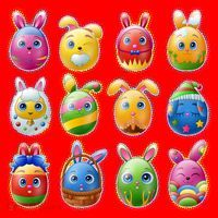 Cute Easter Eggs Santa Hat thumb 1