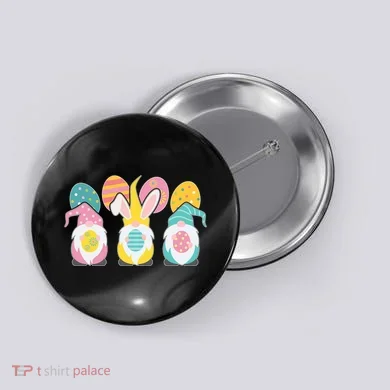 Cute Easter Holiday Gnomes Button
