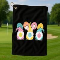 Cute Easter Holiday Gnomes Golf Towel thumb 1