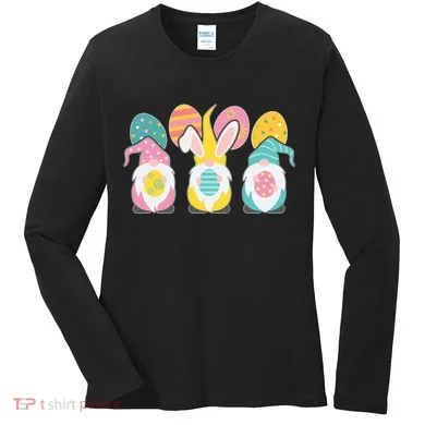 Cute Easter Holiday Gnomes Women's Long Sleeve Shirt