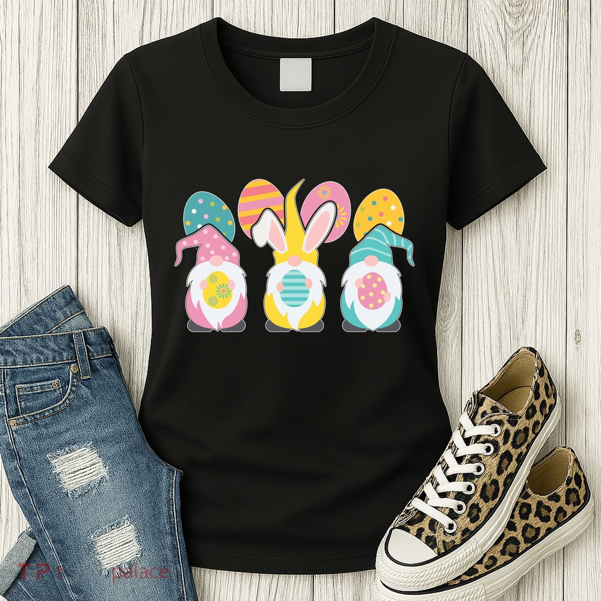Cute Easter Holiday Gnomes Women's T-Shirt