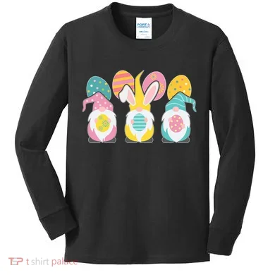 Cute Easter Holiday Gnomes Kids Long Sleeve Shirt