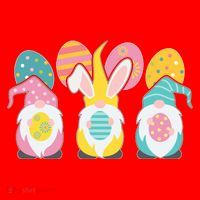 Cute Easter Holiday Gnomes Santa Hat thumb 1