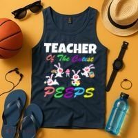 Cute Easter: Teacher Of The Cutest Peeps Tank Top thumb 4
