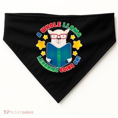 Cute Educational - A Whole Llama Learning USA-Made Doggie Bandana