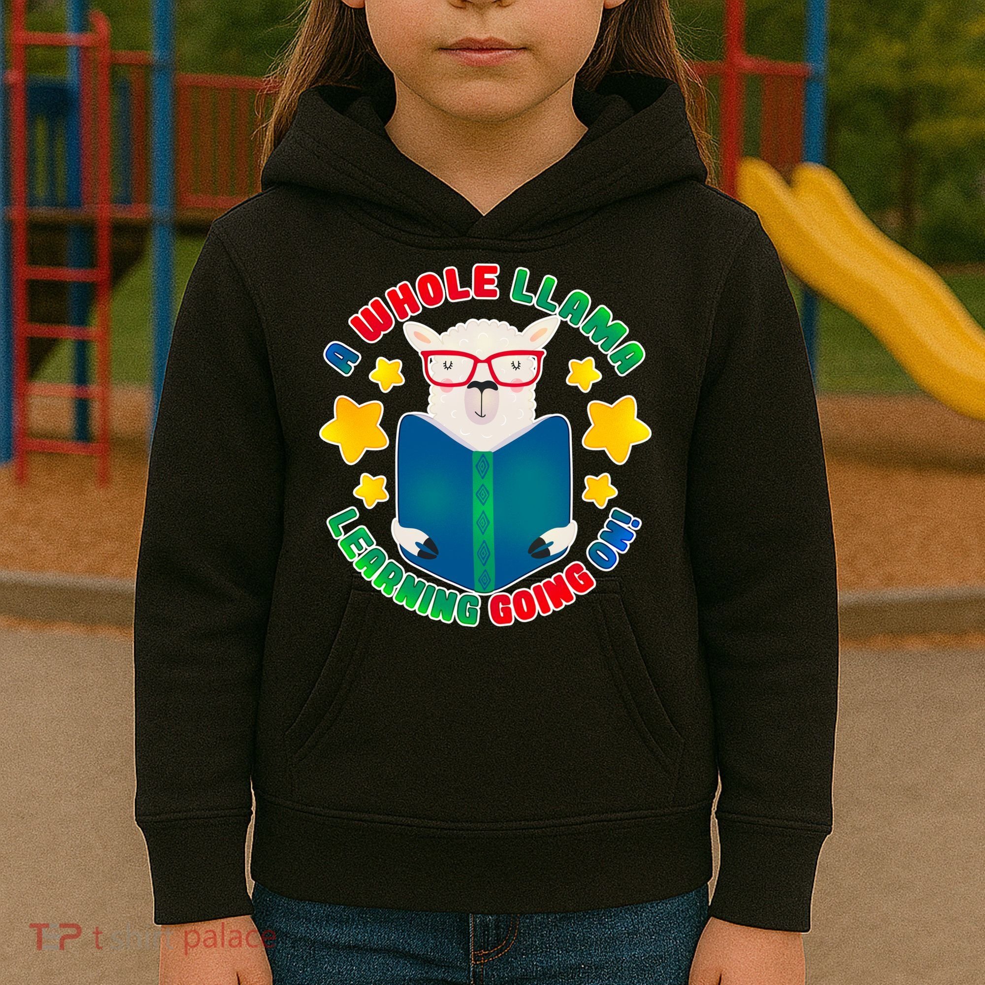 Cute Educational - A Whole Llama Learning Kids Hoodie