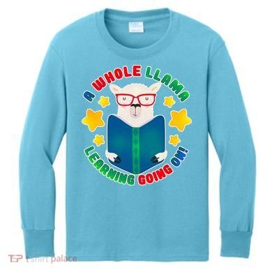 Cute Educational - A Whole Llama Learning Kids Long Sleeve Shirt