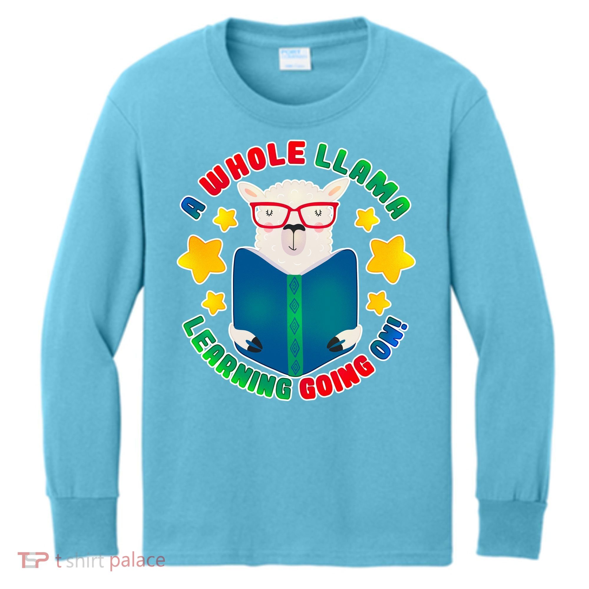 Cute Educational - A Whole Llama Learning Kids Long Sleeve Shirt