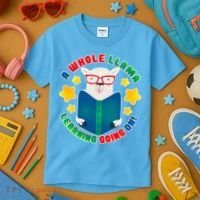 Cute Educational - A Whole Llama Learning Kids T-Shirt thumb 3