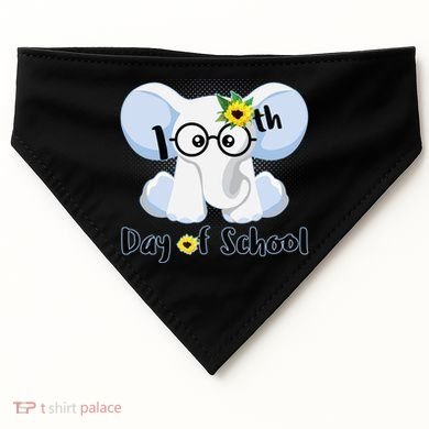 Cute Elephant 100th Day of School USA-Made Doggie Bandana