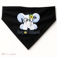 Cute Elephant 100th Day of School USA-Made Doggie Bandana thumb 0