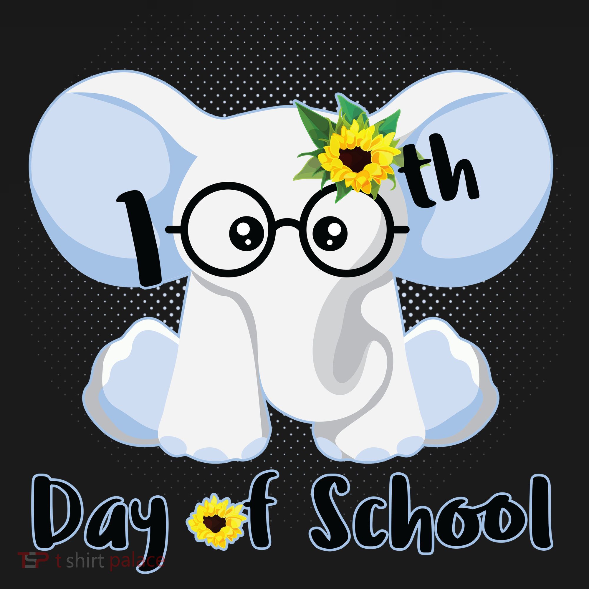 Cute Elephant 100th Day of School USA-Made Doggie Bandana
