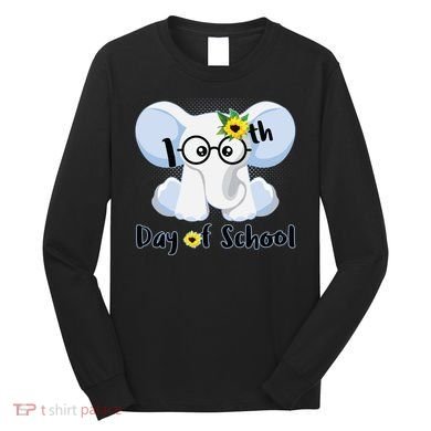 Cute Elephant 100th Day of School Long Sleeve Shirt