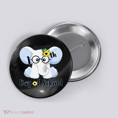 Cute Elephant 100th Day of School Button