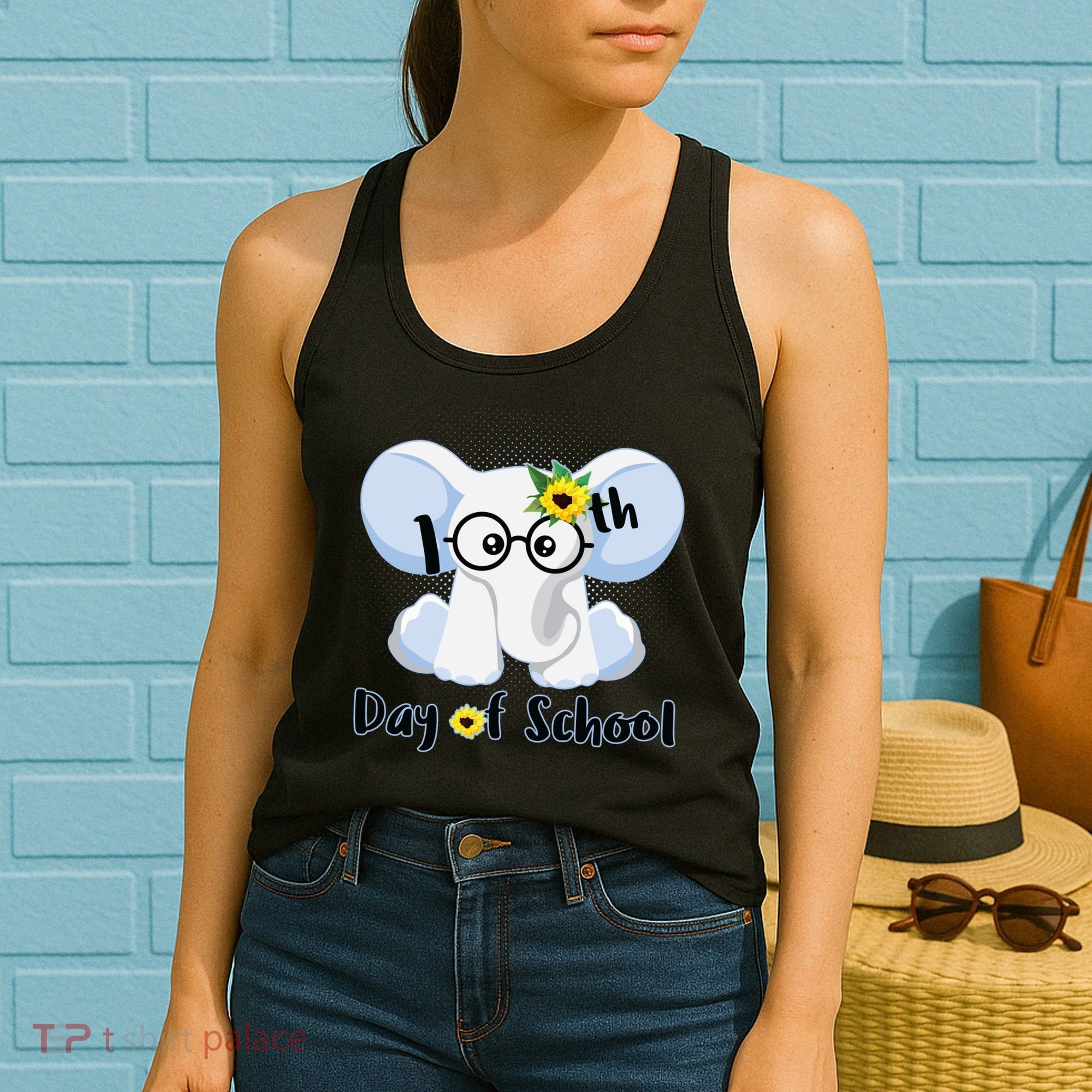 Cute Elephant 100th Day of School Women's Tank Top