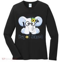 Cute Elephant 100th Day of School Women's Long Sleeve Shirt thumb 0