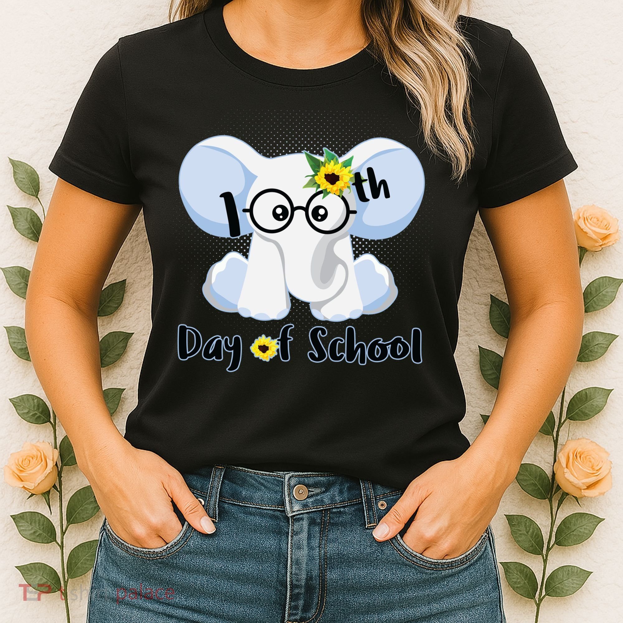 Cute Elephant 100th Day of School Women's T-Shirt