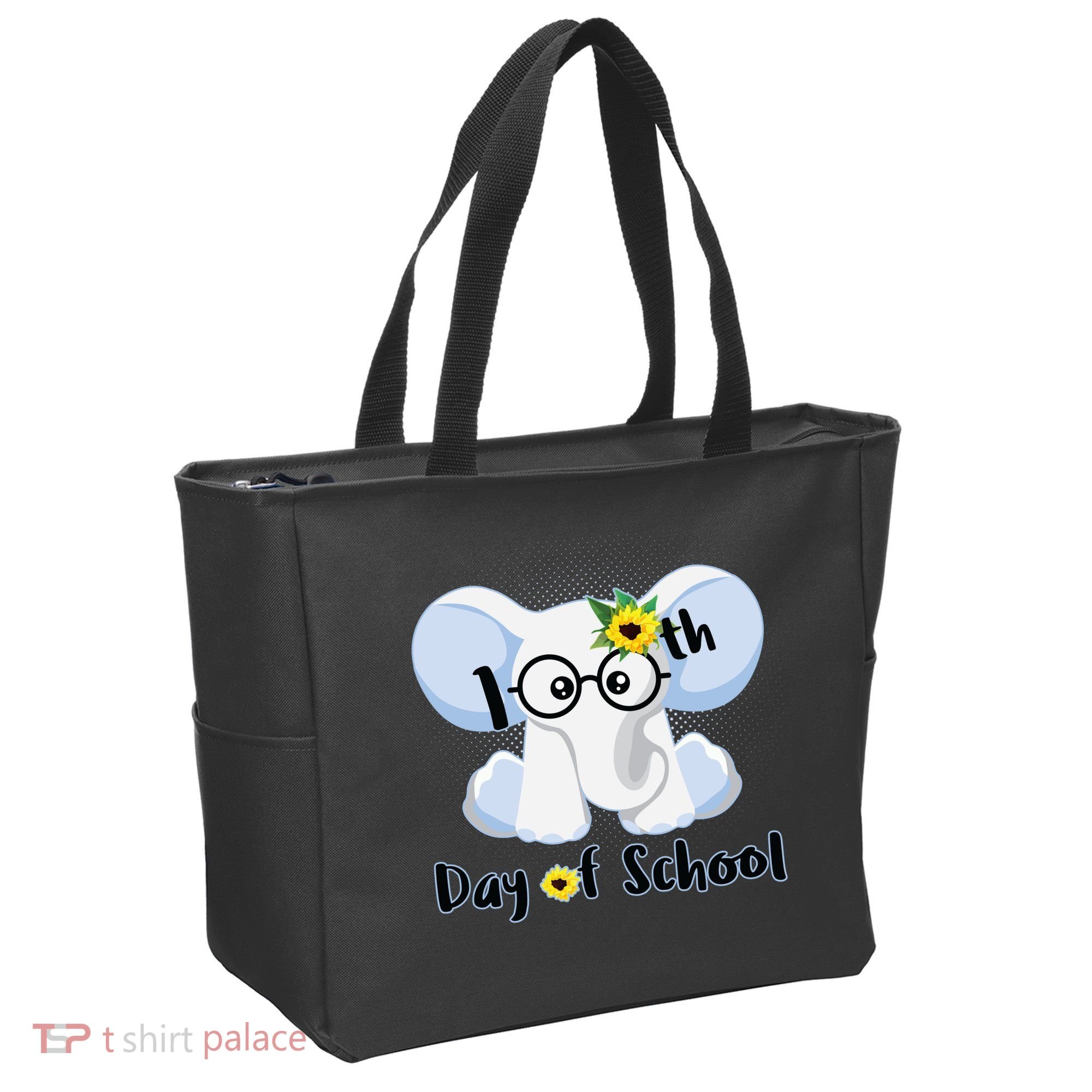 Cute Elephant 100th Day of School Tote Bag