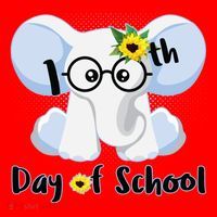 Cute Elephant 100th Day of School Santa Hat thumb 1